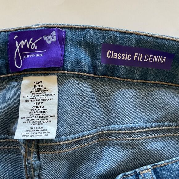 Just My Size Jeans Sz 18WP Short Blue Classic Fit Stretch Denim Slimming Preppy - Picture 6 of 6